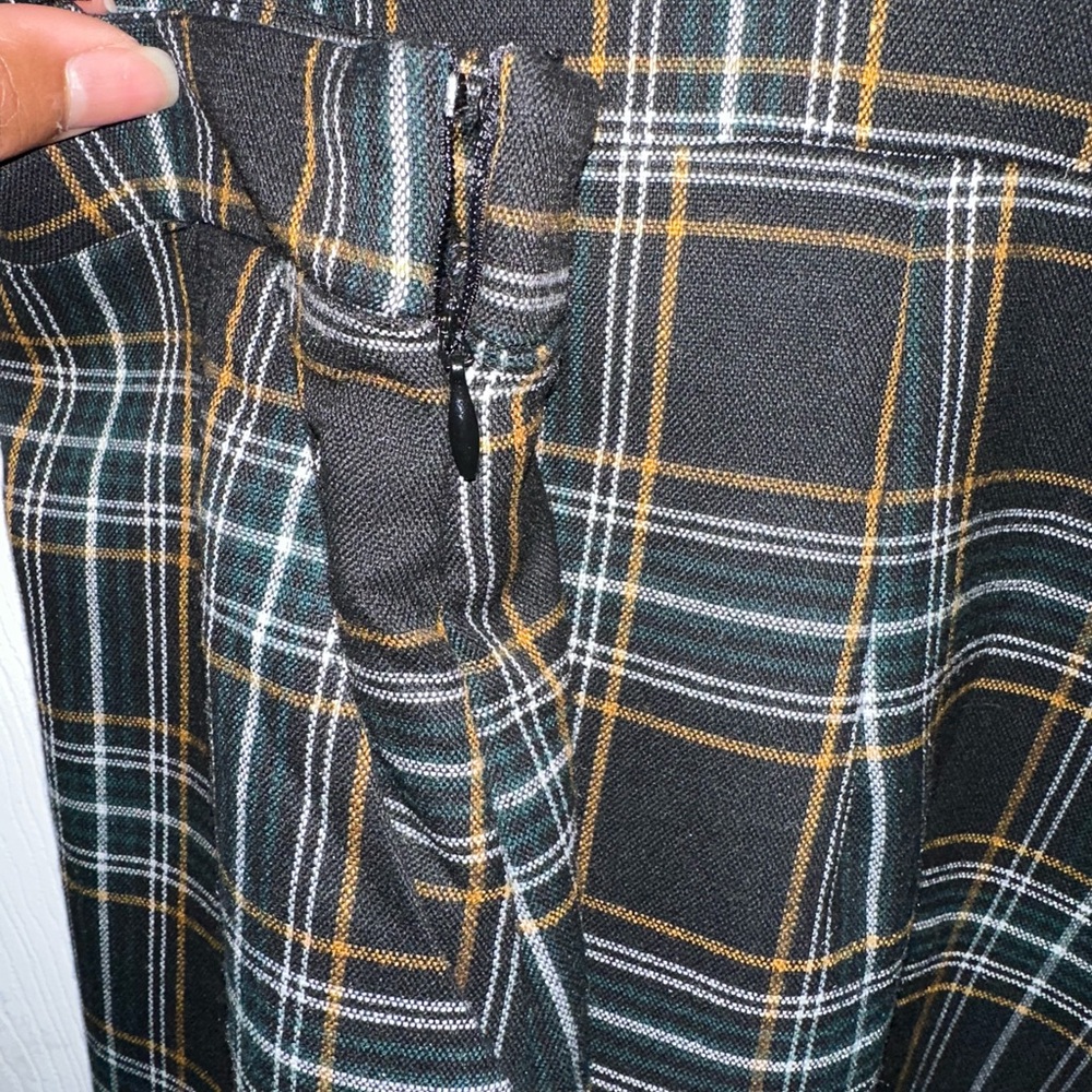 Forever 21 Plaid Backless Dress - Black, Green, Yellow
